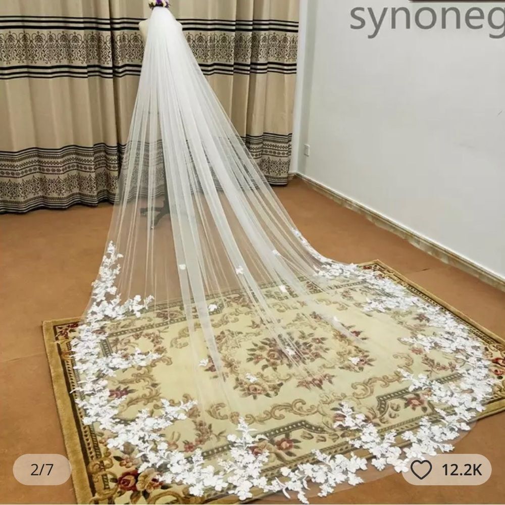 NEW Bridal Veil WHITE - Picture 2 of 8